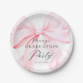 Pink Bow Graduation  Pappteller (Vorderseite)