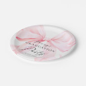 Pink Bow Graduation  Pappteller (Schrägansicht)