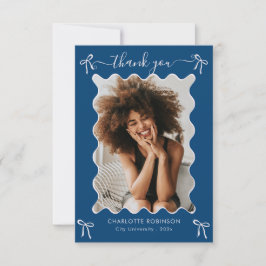 Pink Bow Graduation Party Dankeskarte