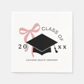 Pink Bow Graduation Party Favor Serviette (Vorderseite)