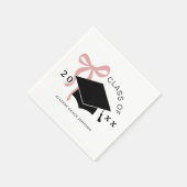 Pink Bow Graduation Party Favor Serviette (Ecke)