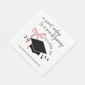 Pink Bow Graduation Party Favor Serviette (Ecke)