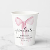 Pink Bow Graduation Party Pappbecher (Vorderseite)