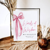 Pink Bow Graduation Party Ratgeber Worte der Weish Poster
