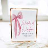 Pink Bow Graduation Party Ratgeber Worte der Weish Poster