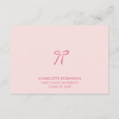 Pink Bow Graduation Party - Ratschläge & Wünsche K Begleitkarte (Rückseite)