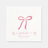 Pink Bow Graduation Party Serviette (Vorderseite)