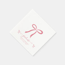 Pink Bow Graduation Party Serviette