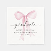 Pink Bow Graduation Party Serviette (Vorderseite)