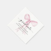Pink Bow Graduation Party Serviette (Ecke)
