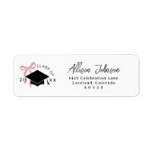 Pink Bow Graduation Return Address (Vorne)
