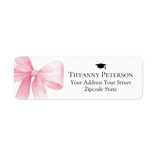 Pink Bow Graduation Return Address (Vorne)