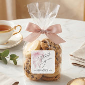 Pink Bow Graduation Thank You Quadratischer Aufkleber