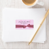 Pink Bow Graue Buchstaben Texturierte Hintergrund Adressaufkleber (Insitu)