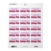 Pink Bow Graue Buchstaben Texturierte Hintergrund Adressaufkleber (Vorne)