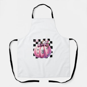 Pink Bow Halloween Kürbis mit Kätzchenschnecken Schürze