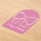 Pink Bow Happy Birthday - Acryleinladungen (Ablage )