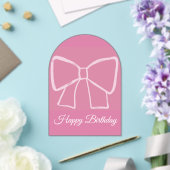 Pink Bow Happy Birthday - Acryleinladungen (Insitu (Hochzeit))