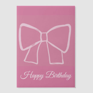 Pink Bow Happy Birthday - Pergament Einladungen