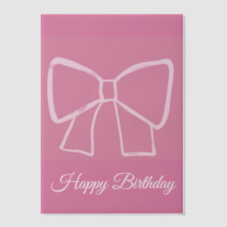 Pink Bow Happy Birthday - Pergament Einladungen