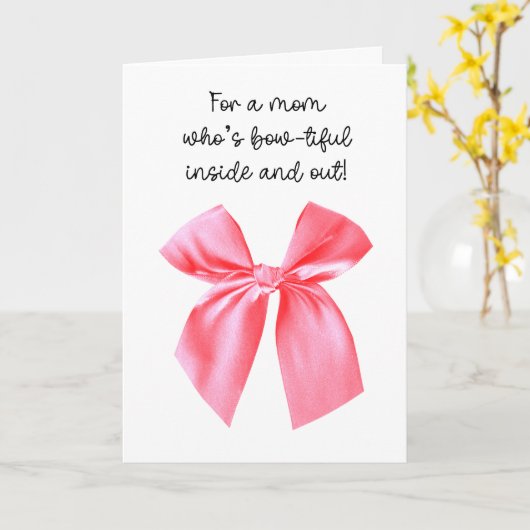 Pink Bow Happy Mother Day Karte (Gelbe Blume)