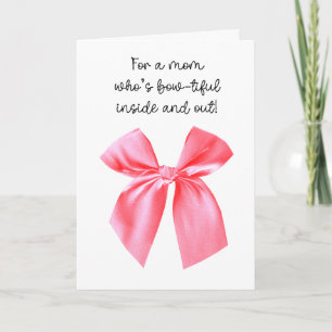 Pink Bow Happy Mother Day Karte