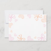 Pink Bow Hearts Baby Sprinkle Thank You Card Dankeskarte (Rückseite)