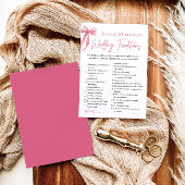 Pink Bow Hochzeitstraditionen Brautparty Game Einladung
