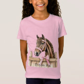 Pink Bow Horse  T-Shirt (Vorderseite)
