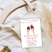 Pink Bow Ice Cream zum Pop Kinderdusche bereit Einladung