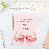 Pink bow inspirational quote 2027 planer