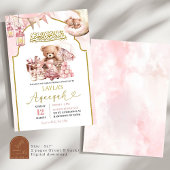 Pink Bow Islamic Aqeeqah Girl Baby Ankündigung