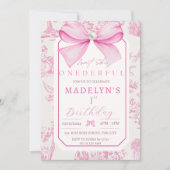 Pink Bow ist nicht ihr hinterhältiges Mädchen 1. G Einladung (Vorderseite)