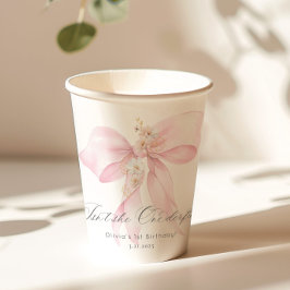 Pink Bow ist nicht ihr wunderbares Mädchen 1. Gebu Pappbecher