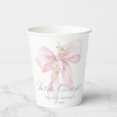 Pink Bow ist nicht ihr wunderbares Mädchen 1. Gebu Pappbecher (Rückseite)