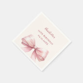 Pink bow ivory elegant birthday serviette (Ecke)