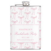 Pink Bow Junggeselinnen-Abschied Favoriten Flachmann (Vorderseite)