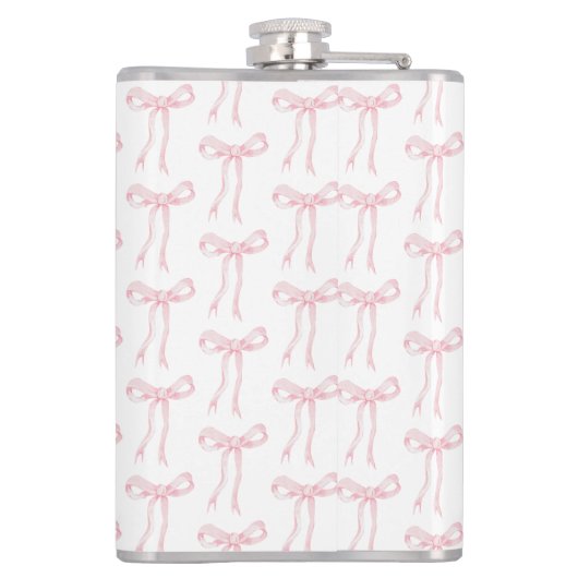 Pink Bow Junggeselinnen-Abschied Favoriten Flachmann (Rückseite)