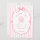 Pink Bow Just Wanna be One Girl Birthday Dankeskarte (Vorderseite)