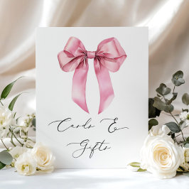 Pink Bow Karten und Geschenke elegante Kalligraphi Poster
