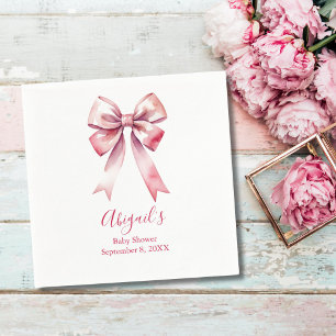 Pink Bow Kokette Mädchen Baby Shower Serviette