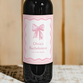 Pink Bow Kopiert den Knoten Bachelorette Weinetikett
