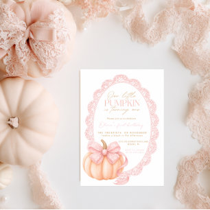Pink Bow Kürbis Mädchen 1. Geburtstagsfeier Einladung