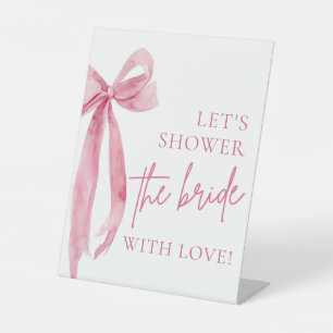 Pink Bow Lass uns die Liebe mit dem Zeichen dusche Sockelschild