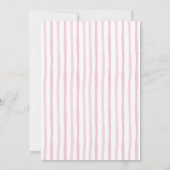 Pink Bow Let’s Par-tea Girl Birthday Stripe Floral Einladung (Rückseite)