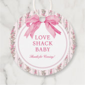 Pink Bow Liebe Shack Baby Dusche Danke Geschenkanhänger (Rückseite)