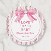 Pink Bow Liebe Shack Baby Dusche Danke Geschenkanhänger (Vorderseite)