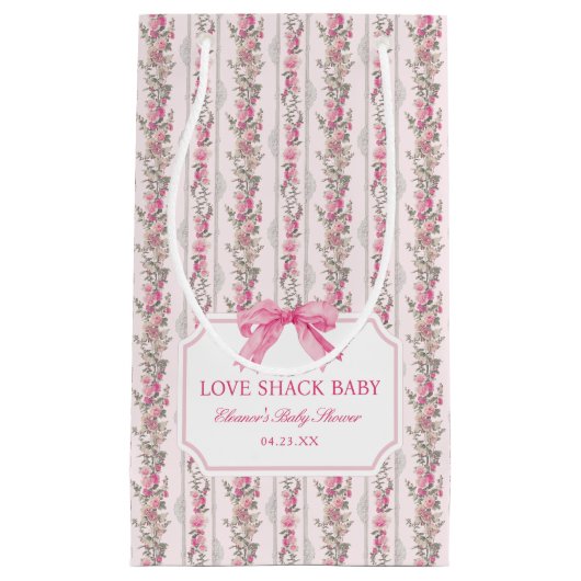 Pink Bow Liebe Shack Baby Dusche Kleine Geschenktü Kleine Geschenktüte (Vorderseite)
