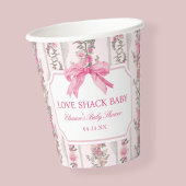 Pink Bow Liebe Shack Baby Duschfavoriten Pappbecher