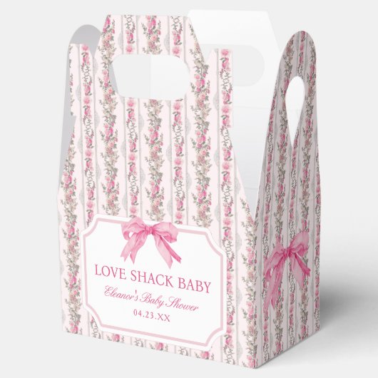 Pink Bow Liebe Shack Baby Shower Girl Geschenkschachtel (Geöffnet)